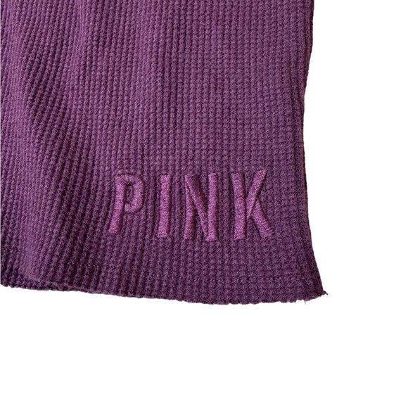 Victoria’s Secret PINK Waffle-Weave Purple Cropped Hoodie Size Large, EUC - Picture 4 of 6